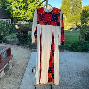 70s vintage  Quilt patchwork Dress Hippie boho prairie/cotttage core maxi